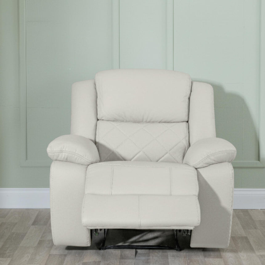 Bentley Cream Leather Recliner Sofa Set-7
