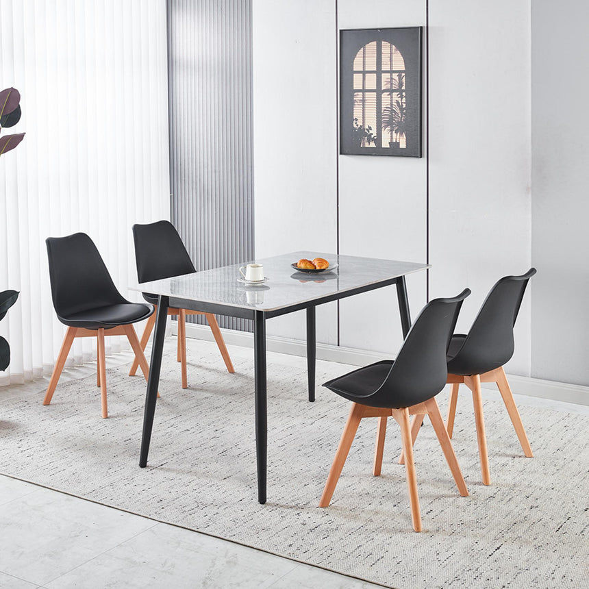 Breton Compact 4 Seater Grey Ceramic Dining Table - 120cm-7