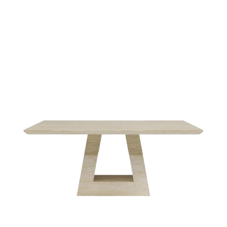 Milan Travertine Beige Engineered Marble 6 Seater Dining Table - Sizes Available-2