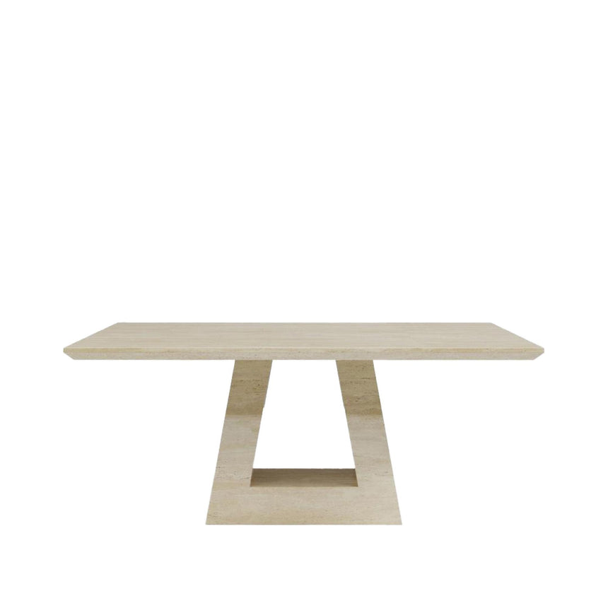 Milan Travertine Beige Engineered Marble 6 Seater Dining Table - Sizes Available-2