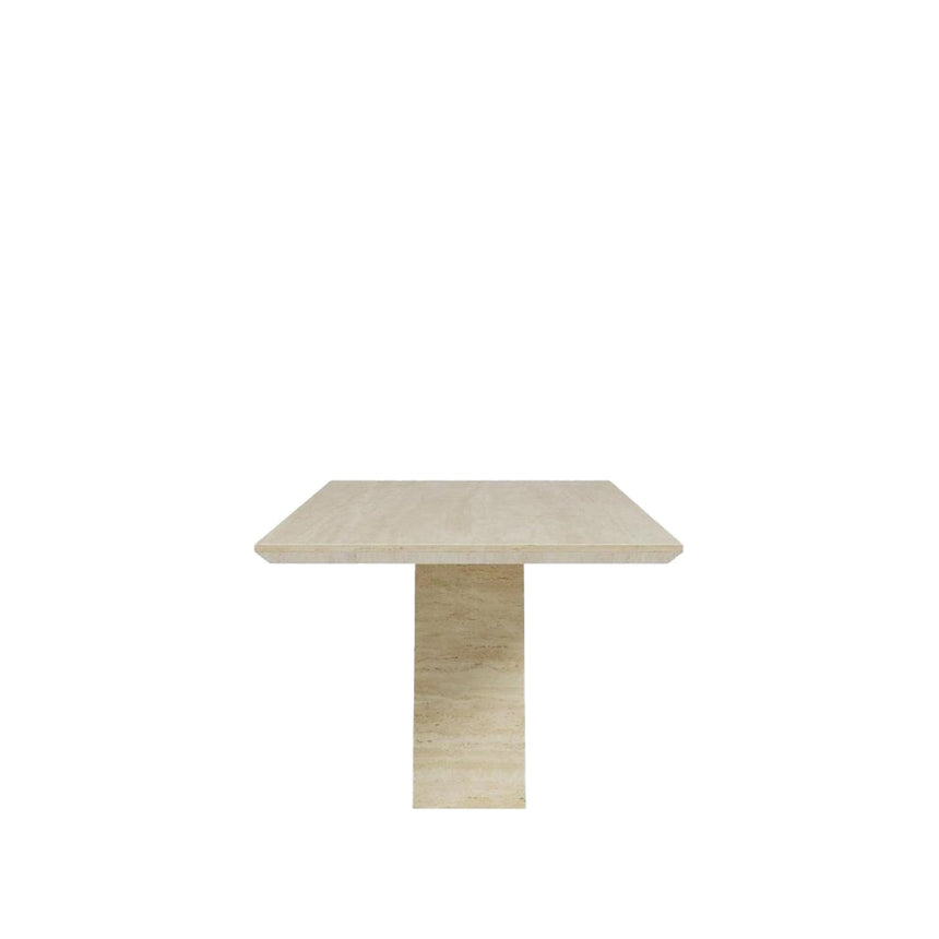 Milan Travertine Beige Engineered Marble 6 Seater Dining Table - Sizes Available-4