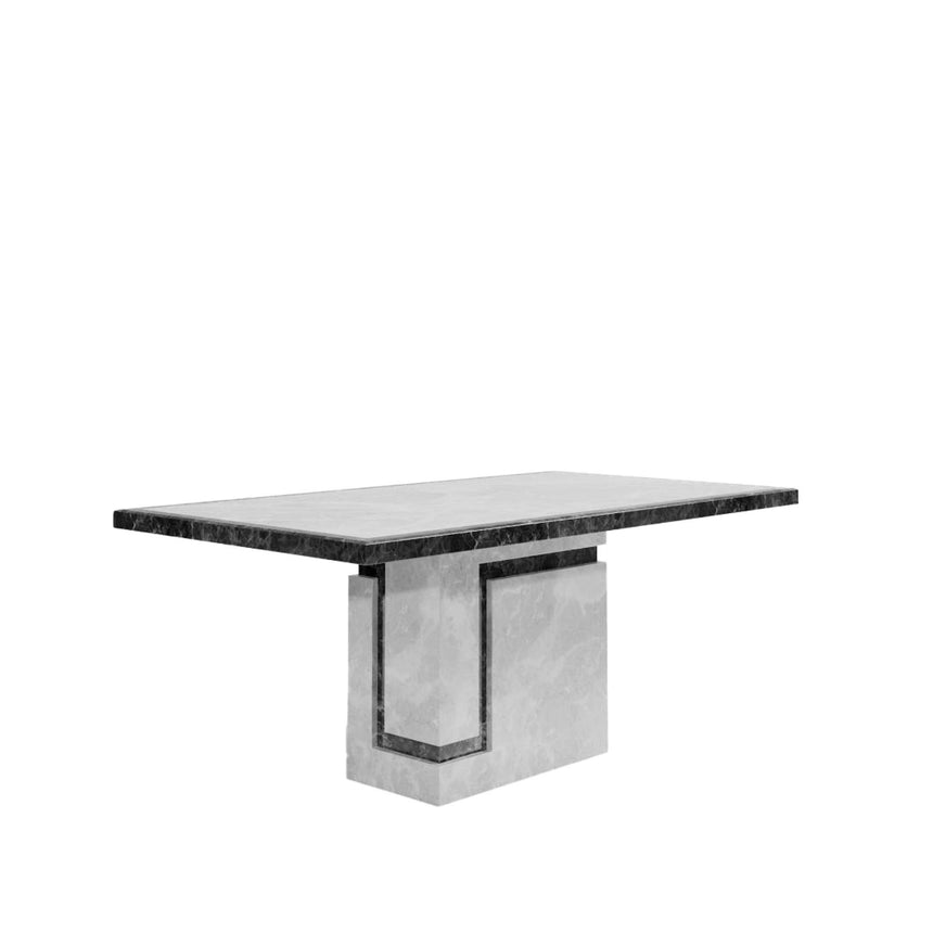 Venice Armani Grey Engineered Marble 6 Seater Dining Table - Sizes Available-3