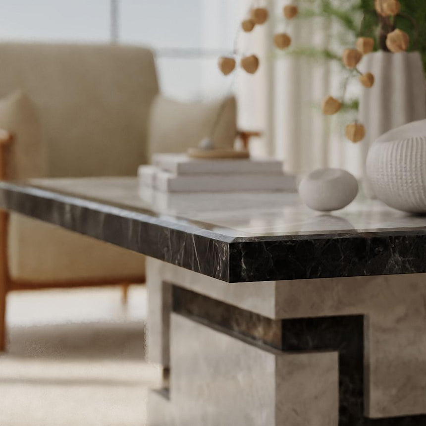 Venice Armani Grey Engineered Marble Coffee Table-2