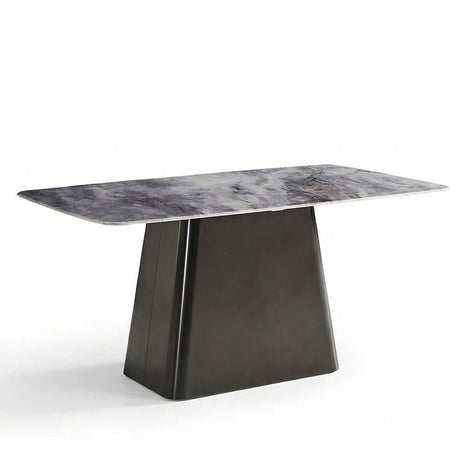 Telma 6 Seater White and Black Marble Dining Table - Sizes Available-2