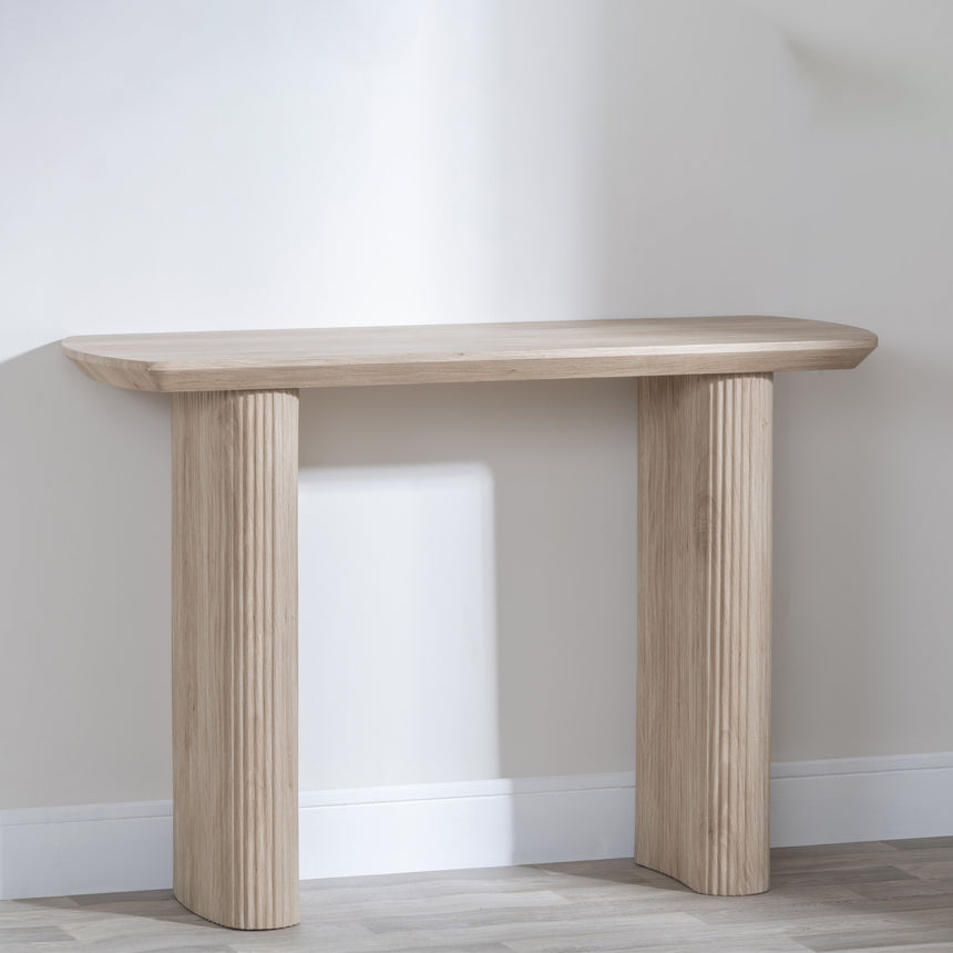 Emilia Fluted Pedestal Console Table