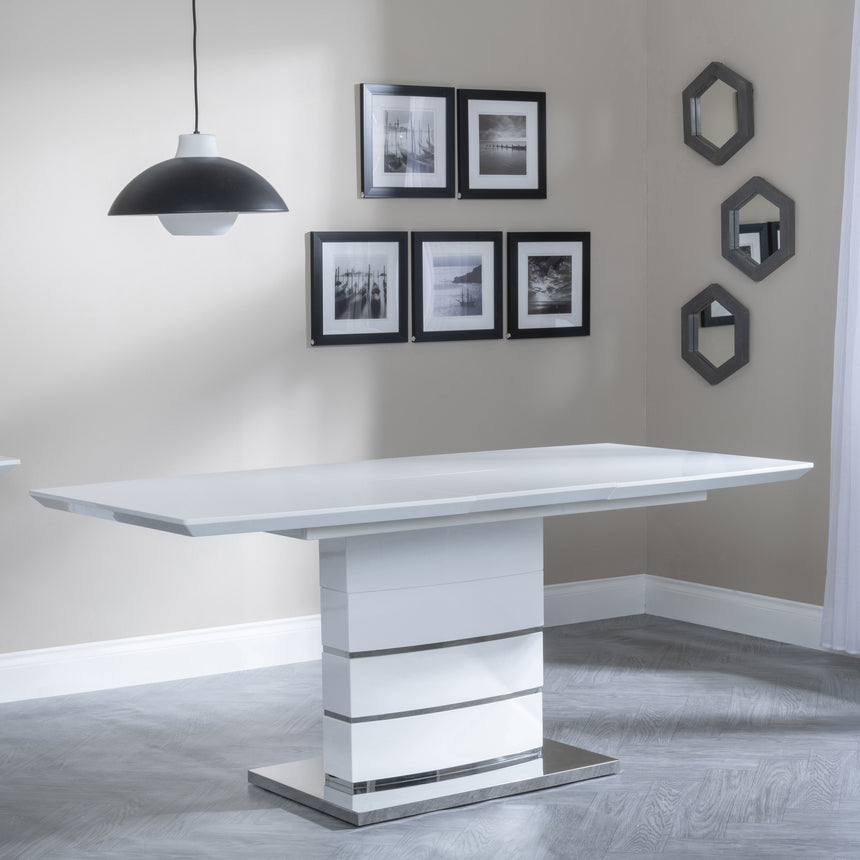 Gravina Gloss Extending Dining Table - 140cm - 180cm