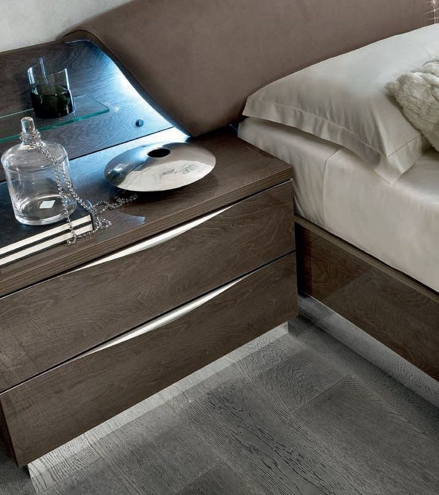 Modum Platinum Italian 2 Drawer Bedside Cabinet-2