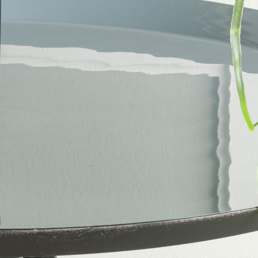 Elena Grey Enamel Tripod Cake Table Stand with Handle-2