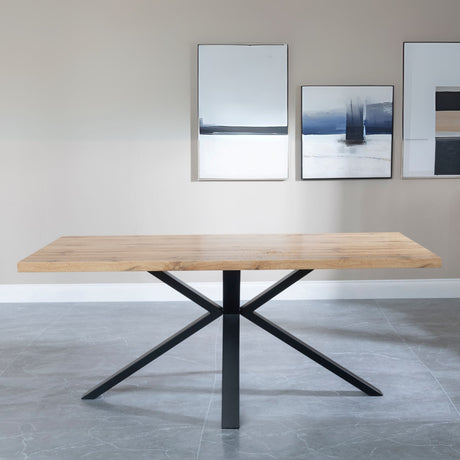 Bologna 6 Seater Dining Table with Black Spider Legs