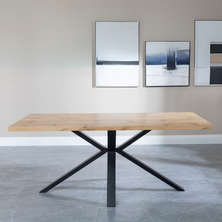 Bologna 6 Seater Dining Table with Black Spider Legs