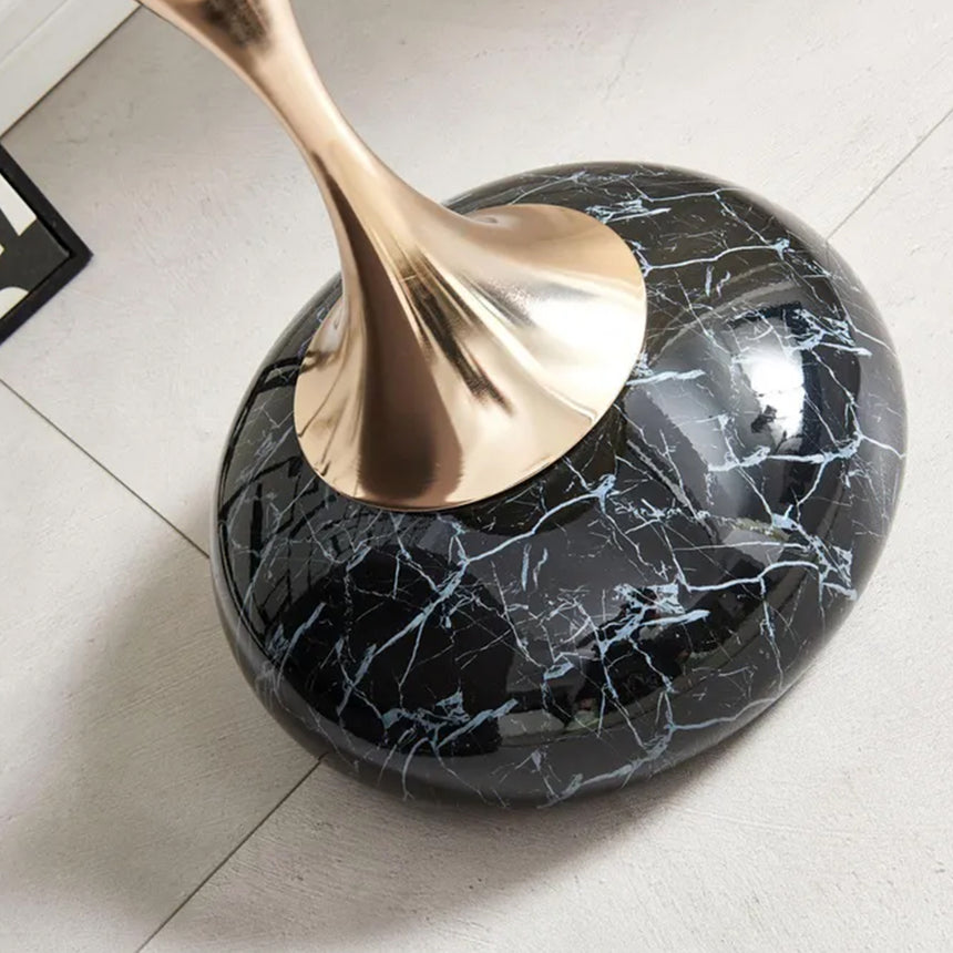 Olivia Black and Gold Round Wine Table with Black Base