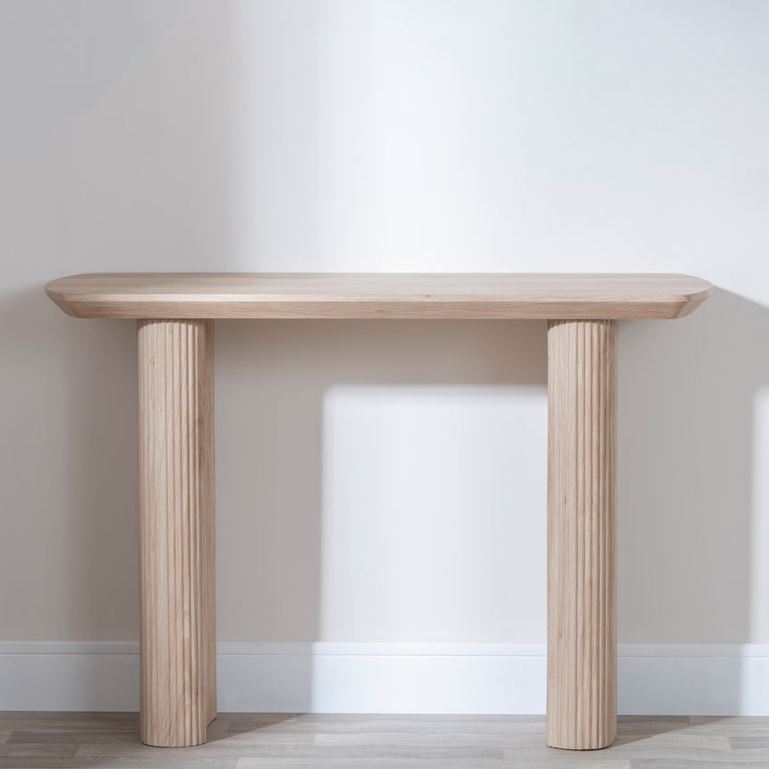 Emilia Fluted Pedestal Console Table