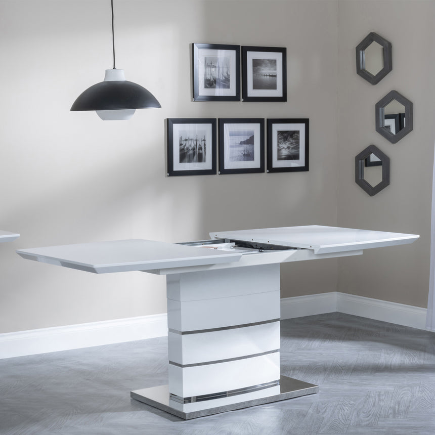 Gravina Gloss Extending Dining Table - 140cm - 180cm