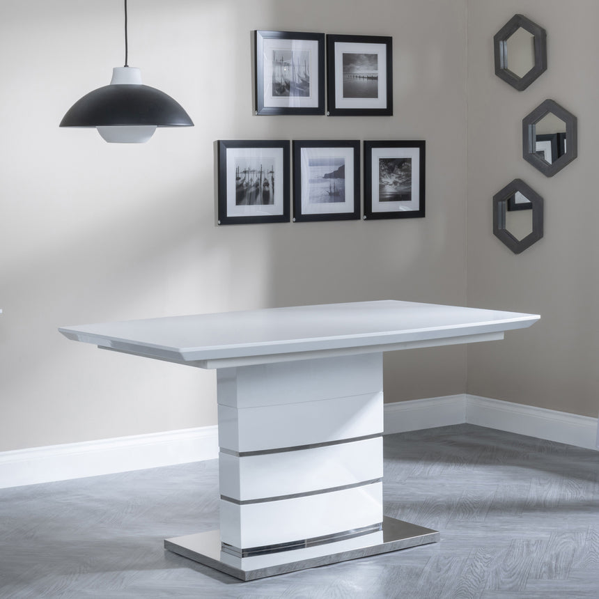 Gravina Gloss Extending Dining Table - 140cm - 180cm