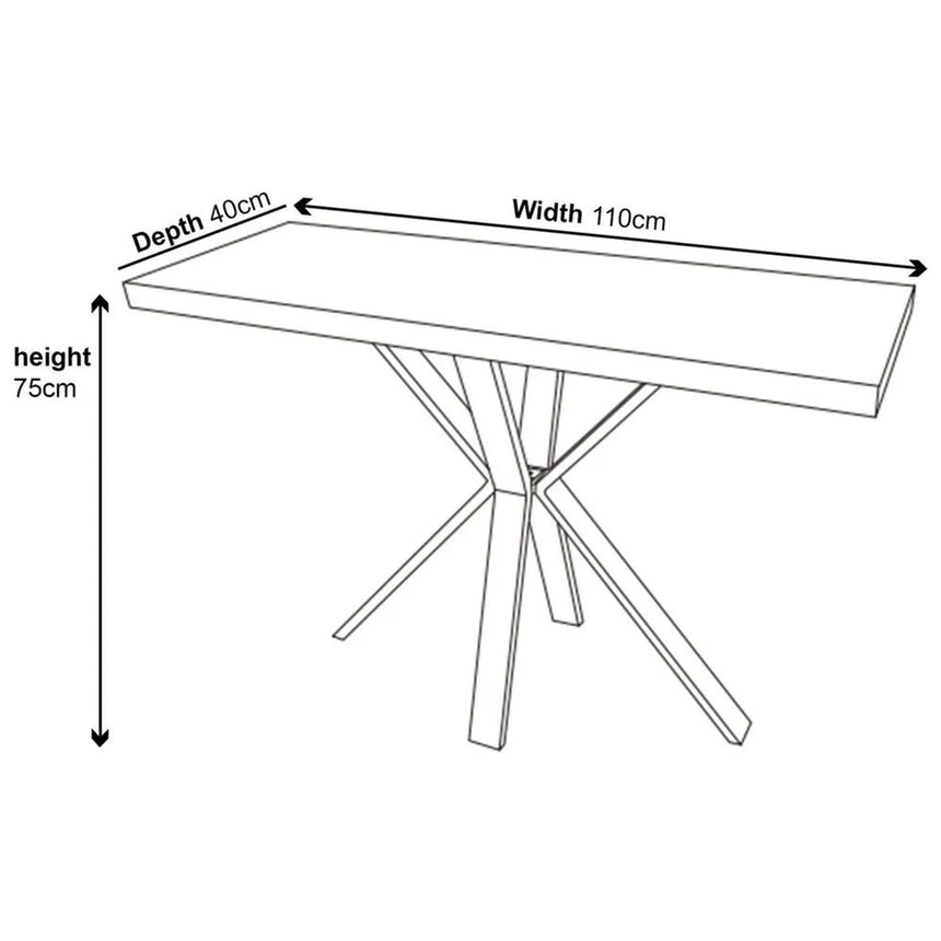 Bologna Console Table with Black Spider Legs