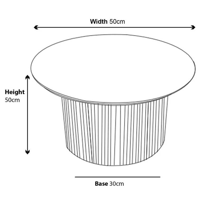 Emilia Fluted Round End Table with Drum Base