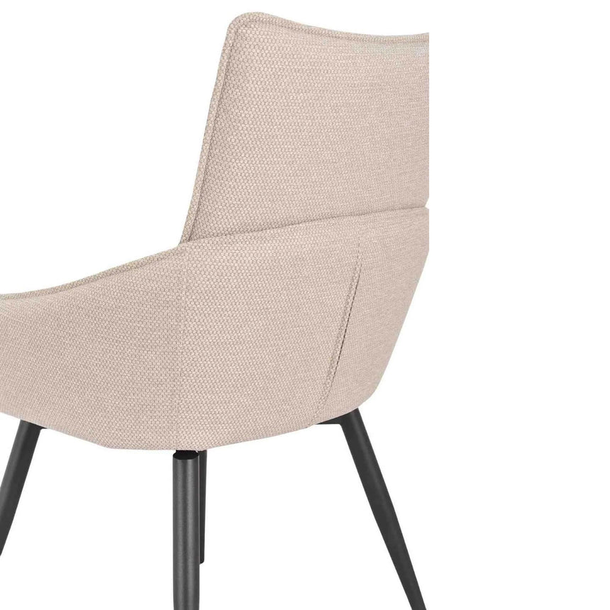 Set of 2 Torres Fabric Swivel Dining Chair with Black Legs