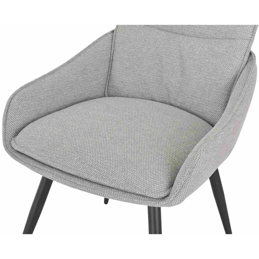 Set of 2 Torres Fabric Swivel Dining Chair with Black Legs