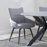 Ace Grey Fabric Swivel Dining Chair with Black Legs