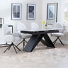 Alice Grey Ceramic Extending Dining Set - Altavista Fabric Swivel Dining Chair