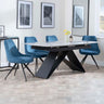 Alice Grey Ceramic Extending Dining Set - Diana Velvet Fabric Swivel Dining Chair