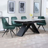 Alice Grey Ceramic Extending Dining Set - Diana Velvet Fabric Swivel Dining Chair