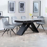 Alice Grey Ceramic Extending Dining Set - Diana Velvet Fabric Swivel Dining Chair