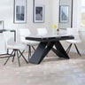 Alice Grey Ceramic Extending Dining Set - Messina Fabric Swivel Dining Chair