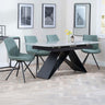 Alice Grey Ceramic Extending Dining Set - Messina Fabric Swivel Dining Chair