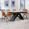 Alice Grey Ceramic Extending Dining Set - Messina Fabric Swivel Dining Chair