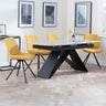 Alice Grey Ceramic Extending Dining Set - Messina Fabric Swivel Dining Chair