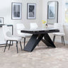 Alice Grey Ceramic Extending Dining Set - Rovereto Fabric Dining Chair
