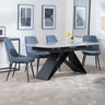 Alice Grey Ceramic Extending Dining Set - Rovereto Fabric Dining Chair