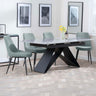 Alice Grey Ceramic Extending Dining Set - Rovereto Fabric Dining Chair