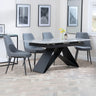 Alice Grey Ceramic Extending Dining Set - Rovereto Fabric Dining Chair