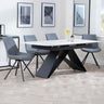Alice White Ceramic Extending Dining Set - Messina Fabric Swivel Dining Chair