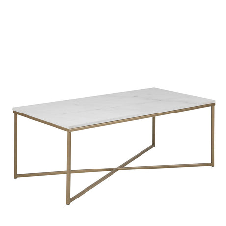 Alisma Coffee Table - White Marble Effect and Gold