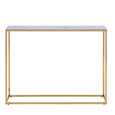 Alisma Console Table - White Marble and Gold Metal