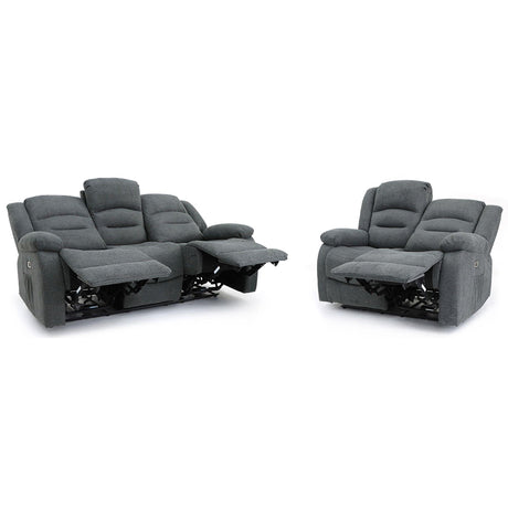 Alva Graphite Fabric Electric Recliner 3+2 Seater Sofa