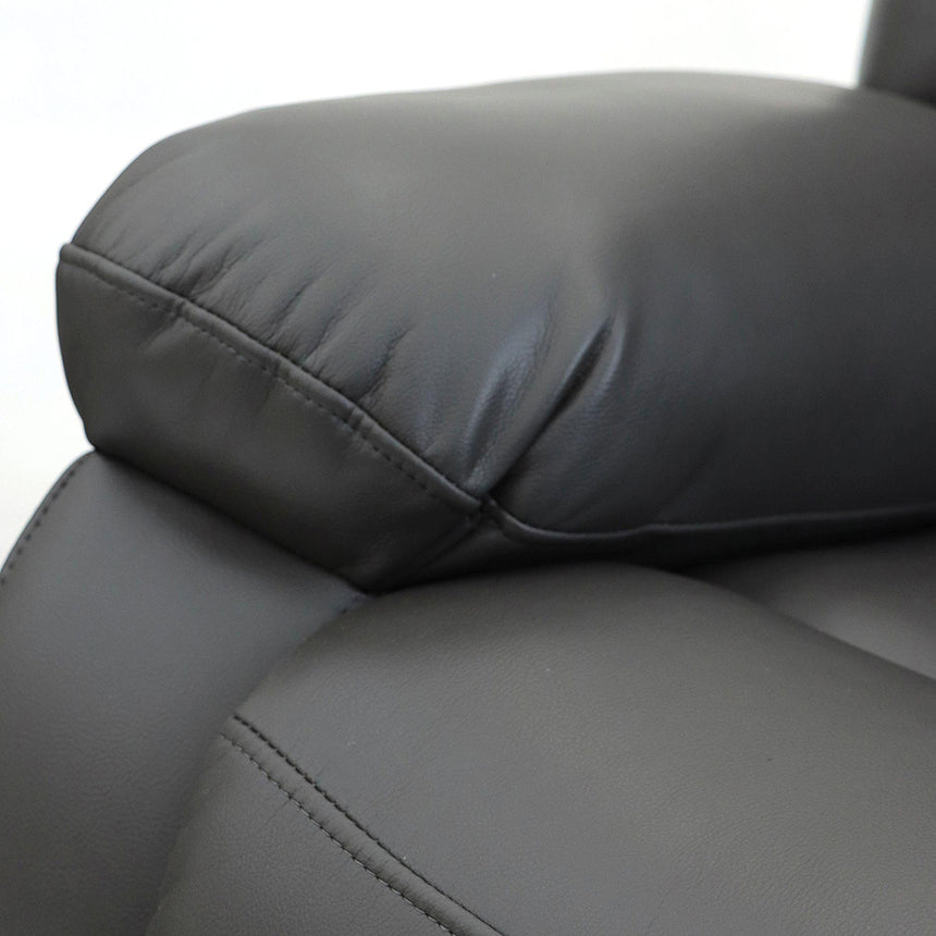 Alva Grey Faux Leather Electric Recliner 3 Seater Sofa