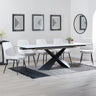 Amber White Ceramic Extending Dining Set - Rovereto Fabric Dining Chair