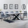 Amber White Ceramic Extending Dining Set - Rovereto Fabric Dining Chair