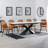 Amber White Ceramic Extending Dining Set - Rovereto Fabric Dining Chair