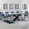 Amber White Ceramic Extending Dining Set - Stansbury Fabric Dining Chair