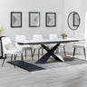 Amber White Ceramic Extending Dining Set - Stansbury Fabric Dining Chair