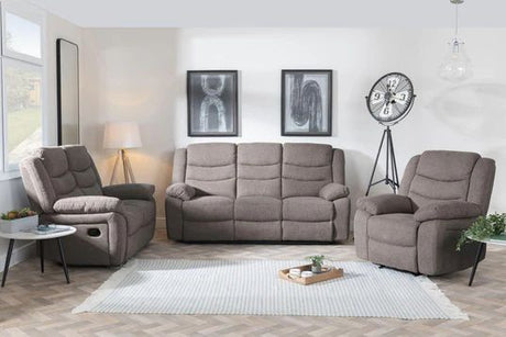 Angelo Dark Grey Fabric Recliner Sofa Set