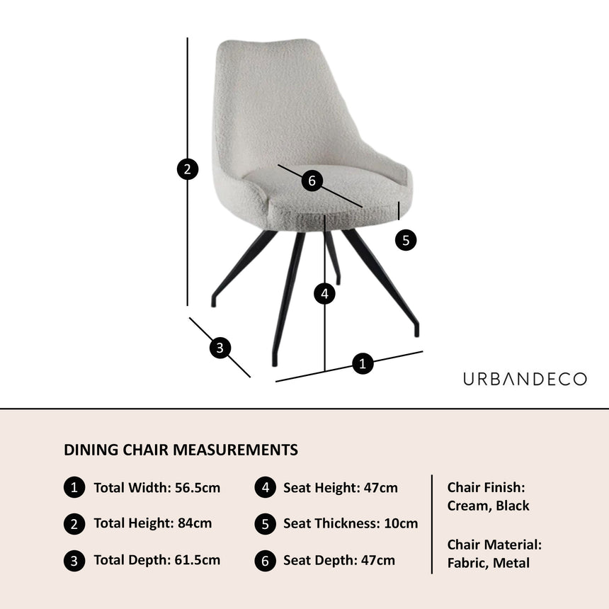 Diana Velvet Fabric Swivel Dining Chair with Black Legs