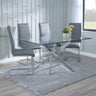 Ashley Clear Glass and Chrome Metal Dining Set - Romi Faux Leather Dining Chair