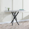 Ashley  Glass Console Table with Black Metal Legs