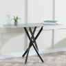 Ashley  Glass Console Table with Black Metal Legs